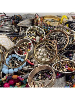 7LB Bracelet Lot Vintage to Now Wear Resell Repurpose Bangle Cuff Stretch